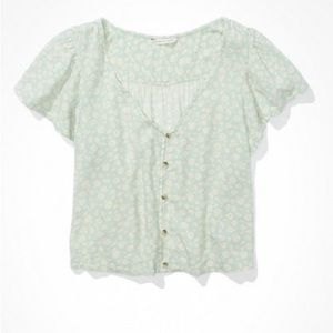 AE Flutter Sleeve Babydoll Blouse